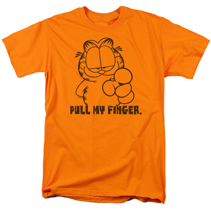 Garfield Pull My Finger Mens T Shirt Orange