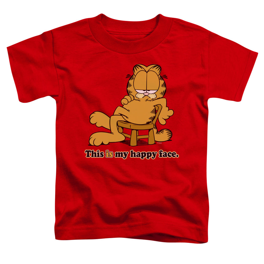 Garfield Happy Face Toddler Kids Youth T Shirt Red