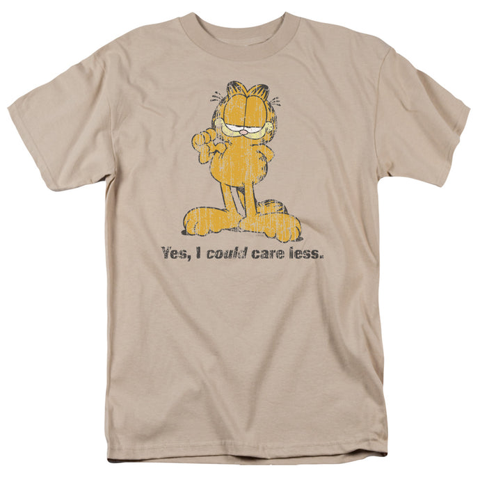Garfield Yes I Could Care Less Mens T Shirt Sand