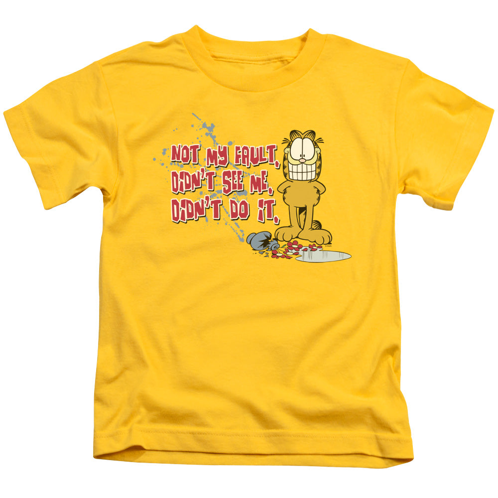 Garfield Not My Fault Juvenile Kids Youth T Shirt Yellow