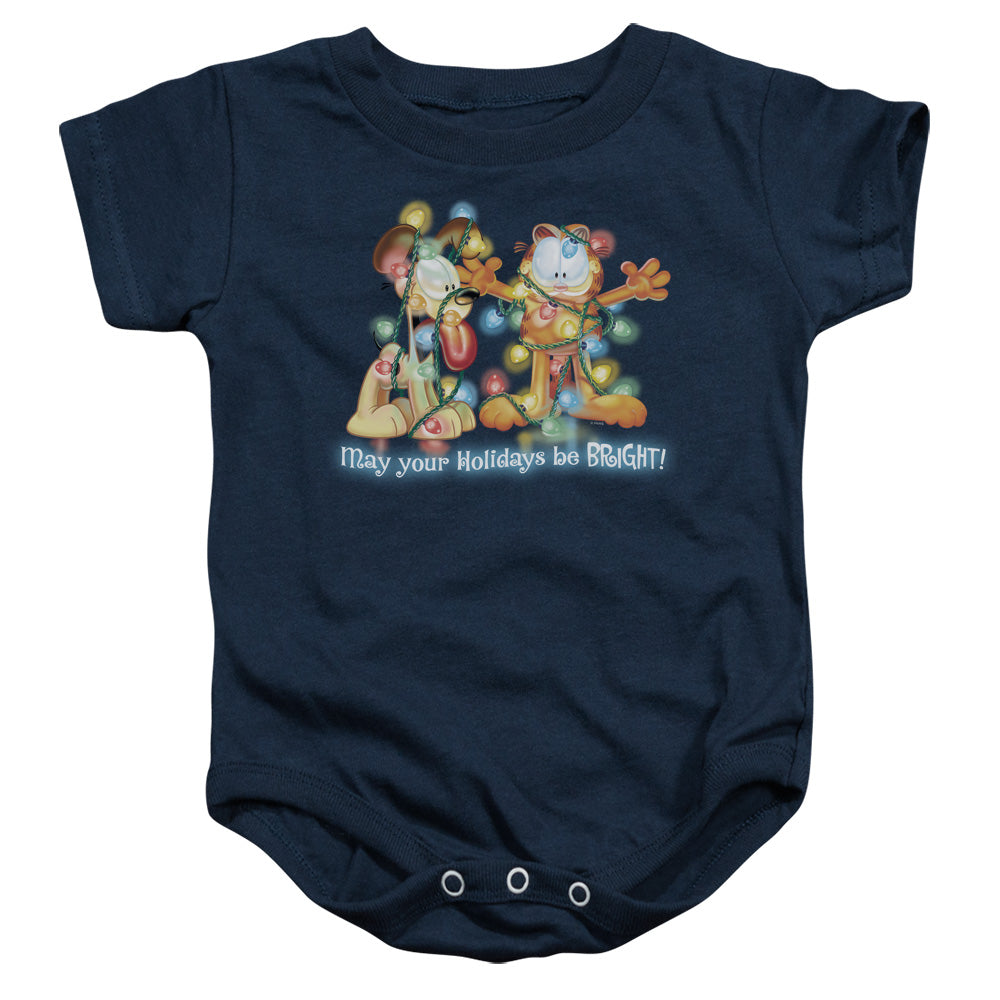 Garfield Bright Holidays Infant Baby Snapsuit Navy (6 Mos)