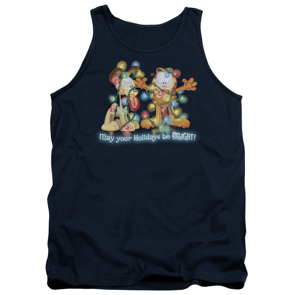 Garfield Bright Holidays Mens Tank Top Shirt Navy