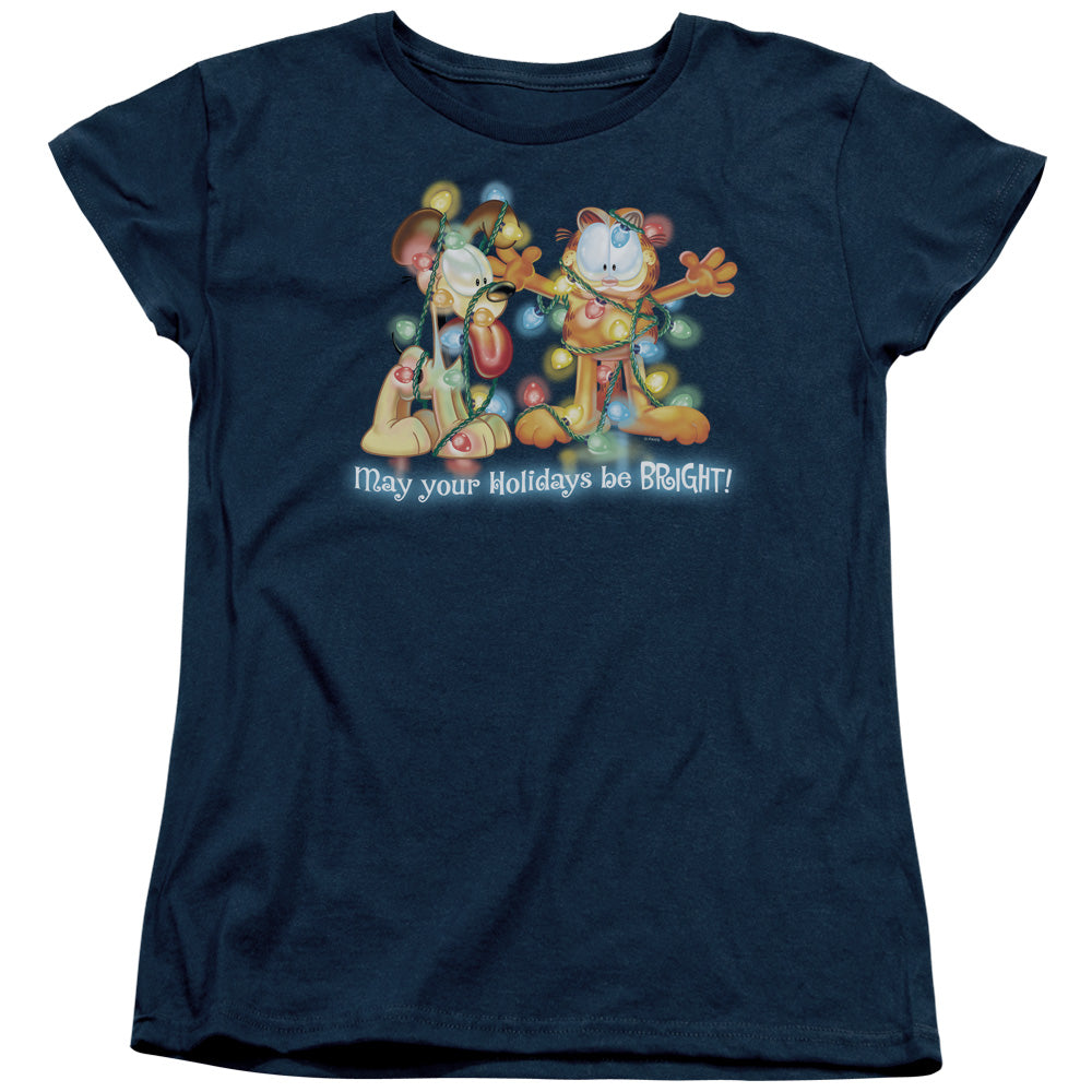 Garfield Bright Holidays Womens T Shirt Navy