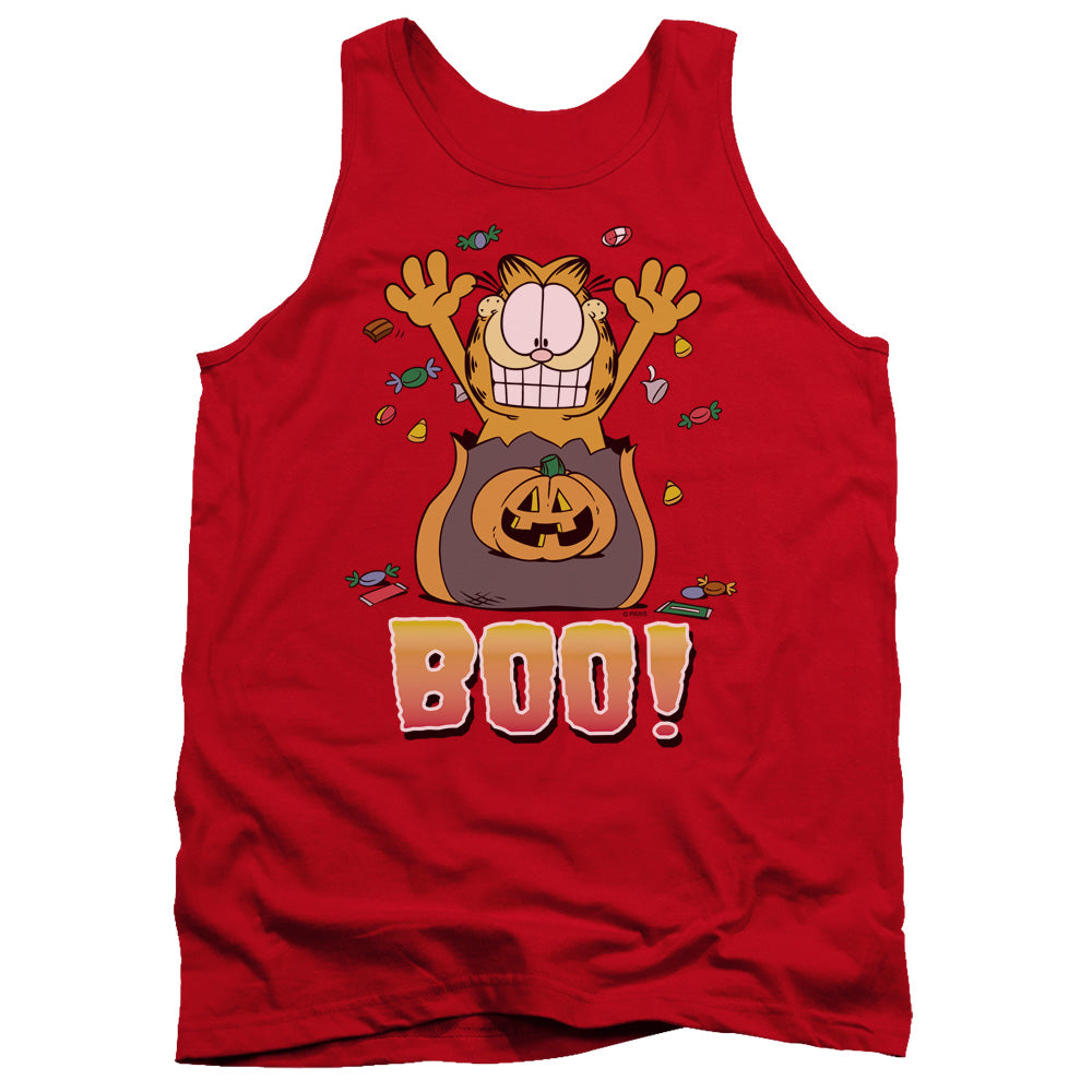 Garfield Boo! Mens Tank Top Shirt Red