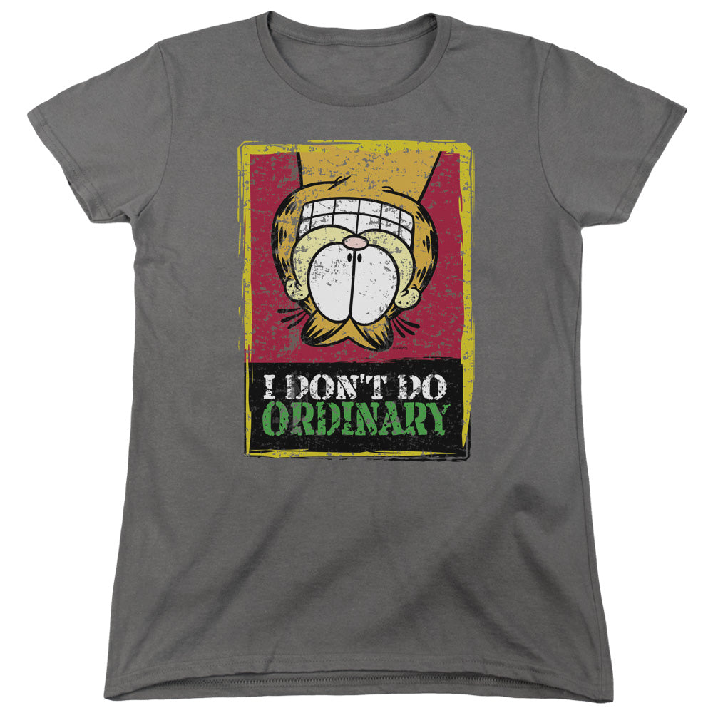 Garfield I Dont Do Ordinary Womens T Shirt Charcoal