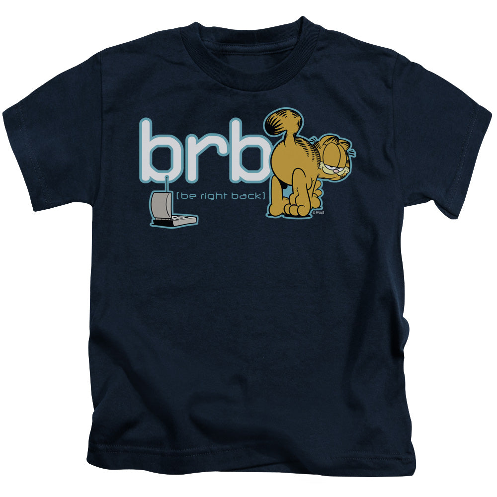 Garfield Be Right Back Juvenile Kids Youth T Shirt Navy