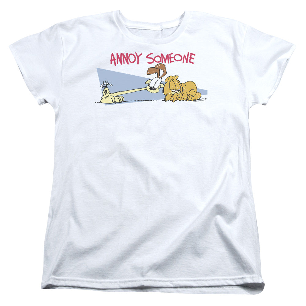 Garfield Annoy Someone Womens T Shirt White