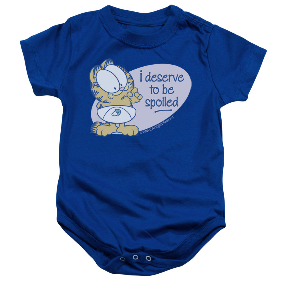 Garfield Deserve to Be Spoiled Infant Baby Snapsuit Royal Blue (6 Mos)
