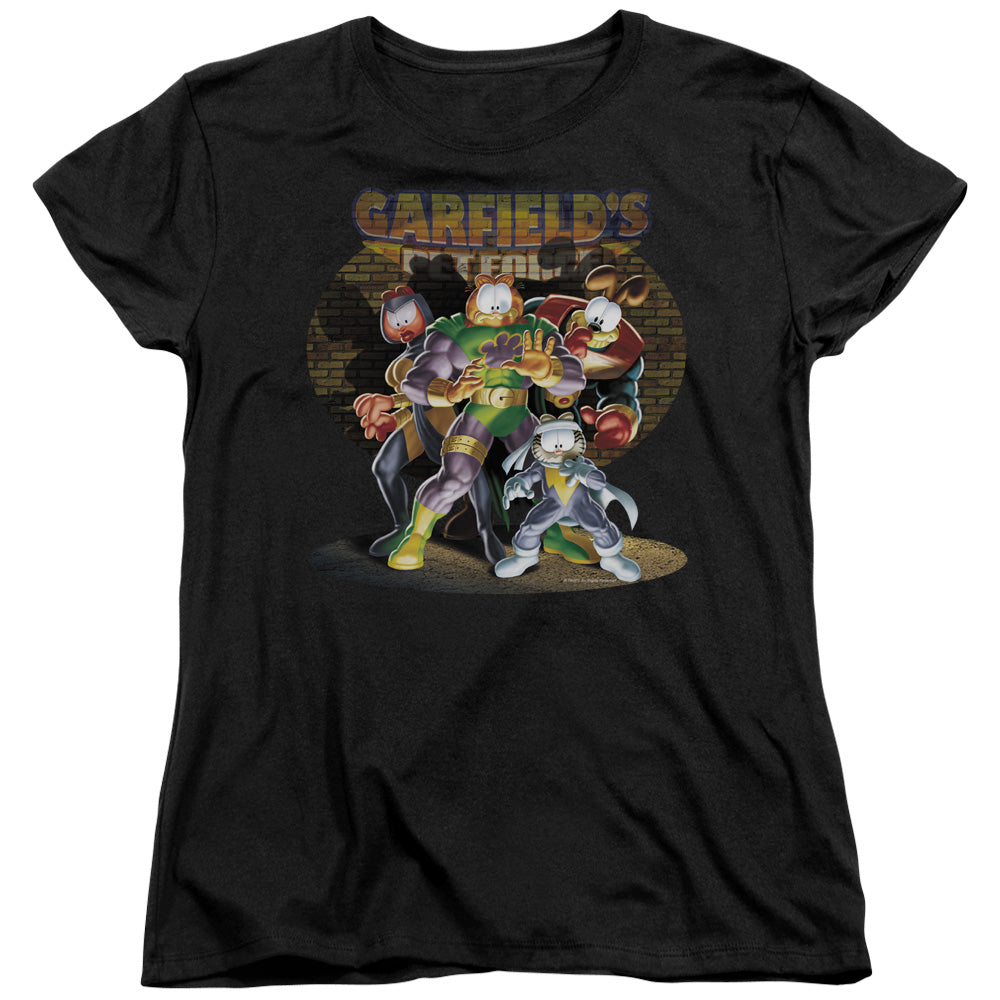 Garfield Spotlight Womens T Shirt Black