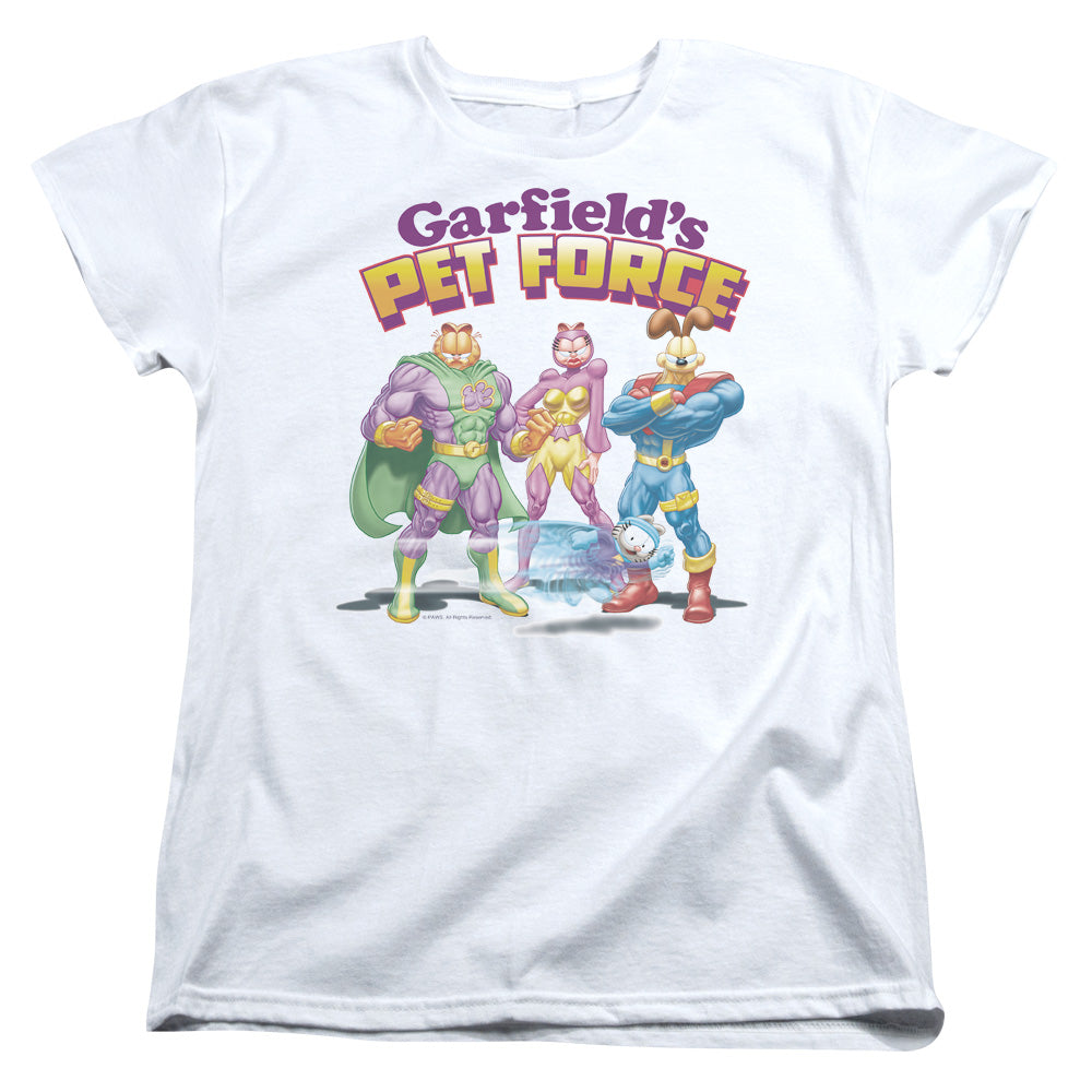 Garfield Heroes Await Womens T Shirt White