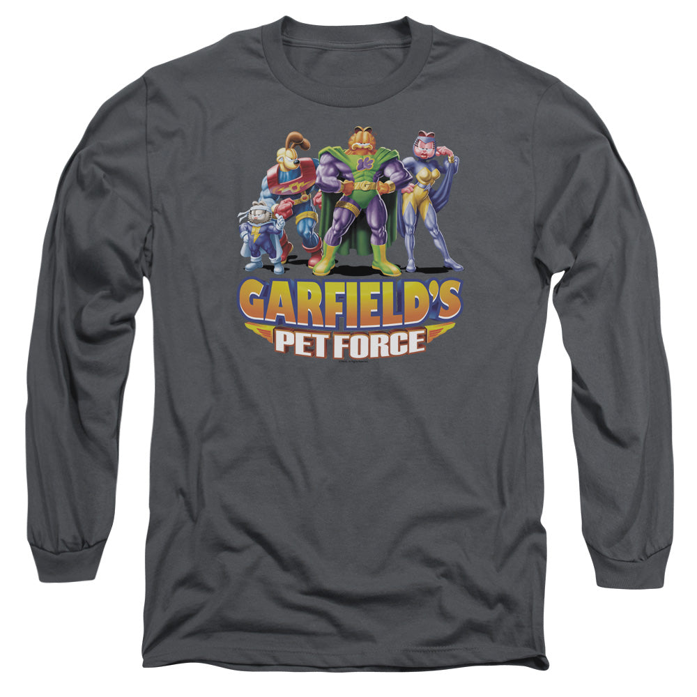 Garfield Beyond Mens Long Sleeve Shirt Charcoal Officially Licensed