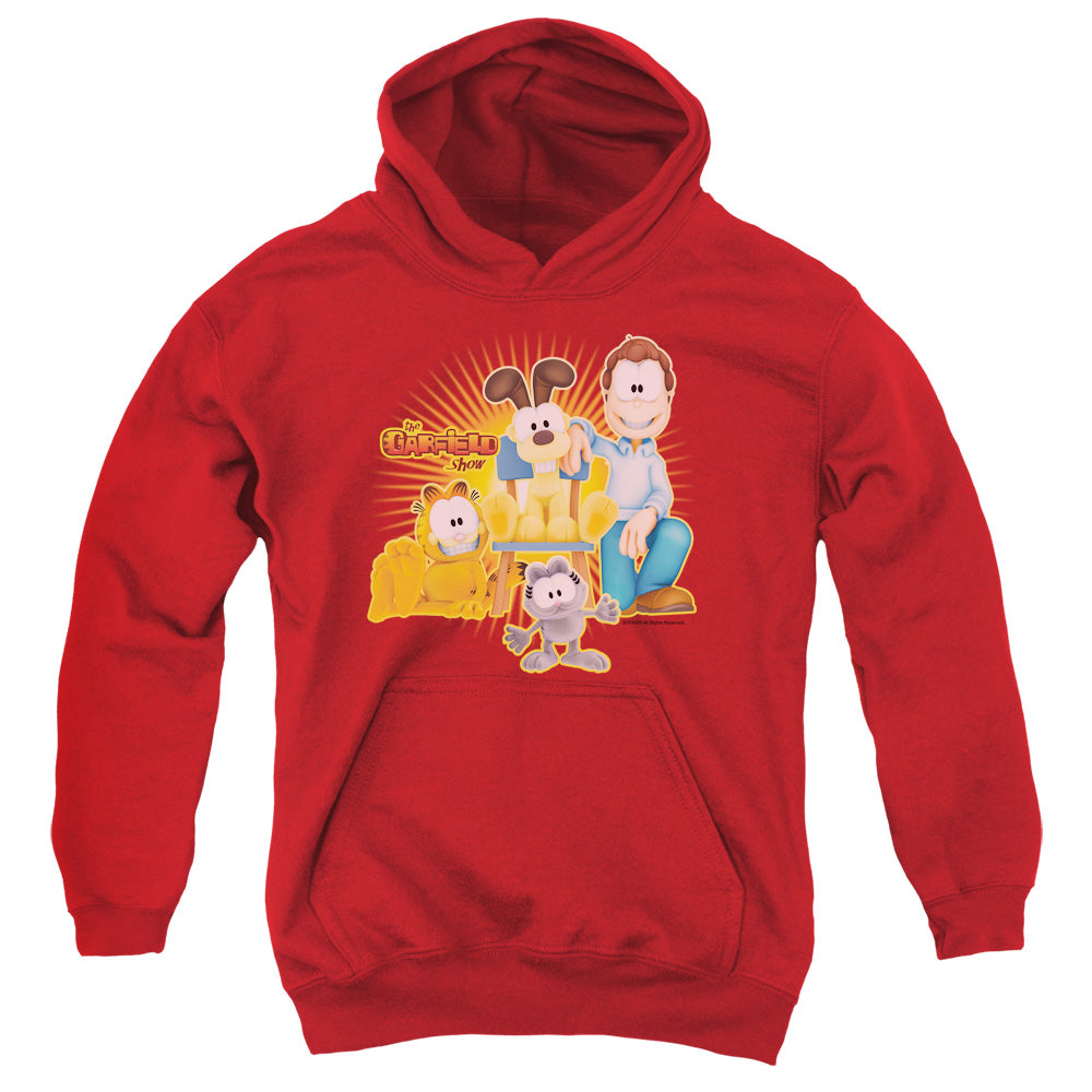 Garfield Say Cheese Kids Youth Hoodie Red