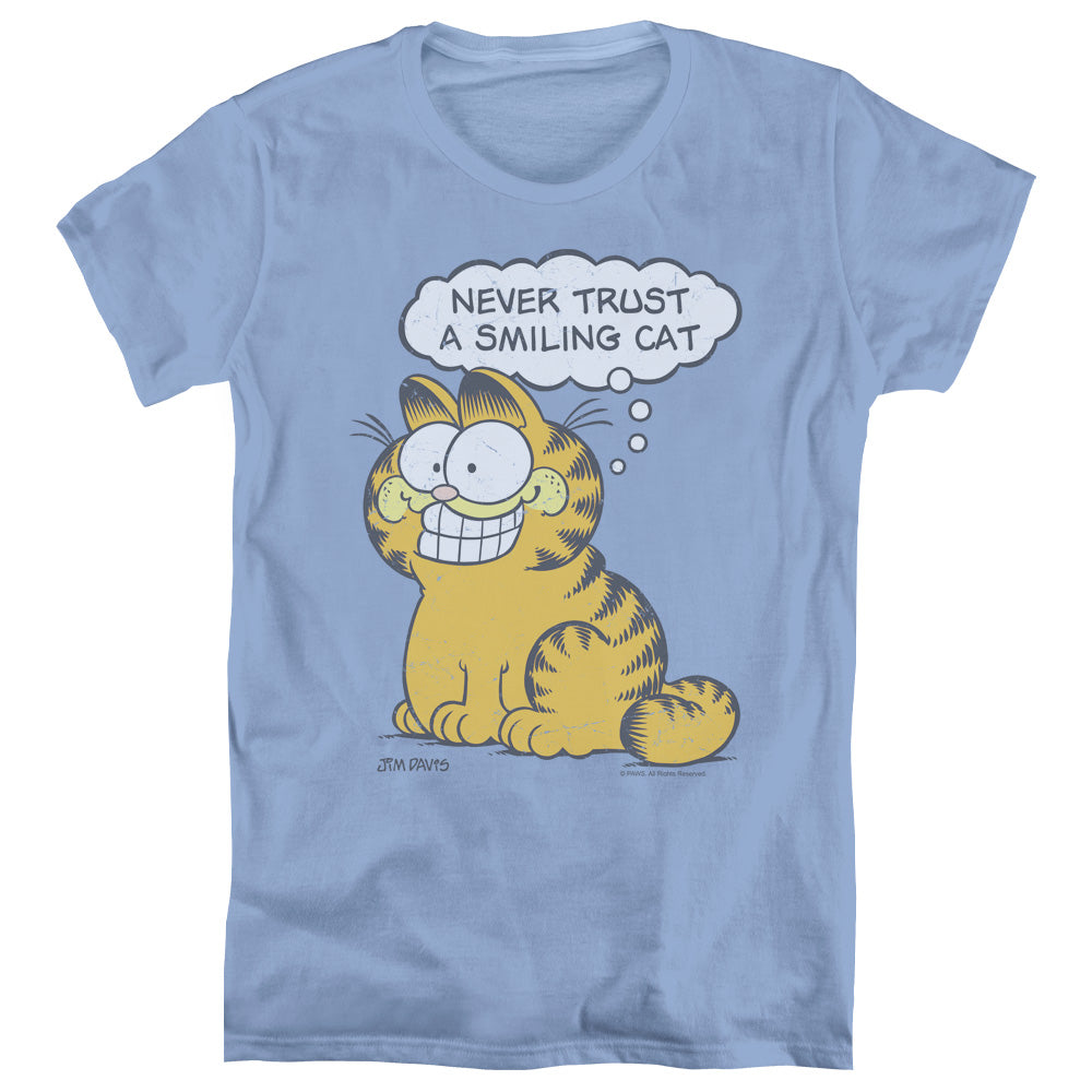 Garfield Iling Cat Womens T Shirt Carolina Blue