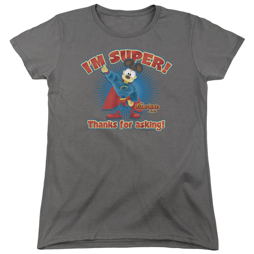 Garfield Super Womens T Shirt Charcoal