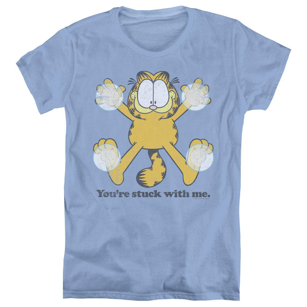 Garfield Stuck Womens T Shirt Carolina Blue
