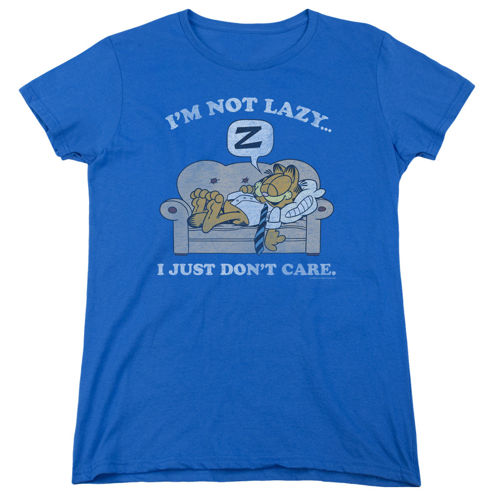 Garfield Not Lazy Womens T Shirt Royal Blue
