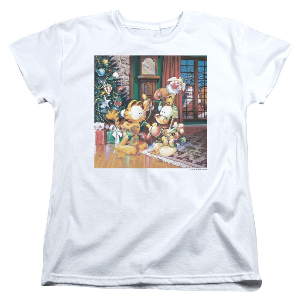 Garfield Odie Tree Womens T Shirt White