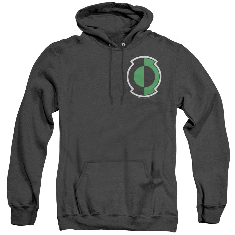 Green Lantern Kyle Logo Mens Heather Hoodie Black Officially Licensed