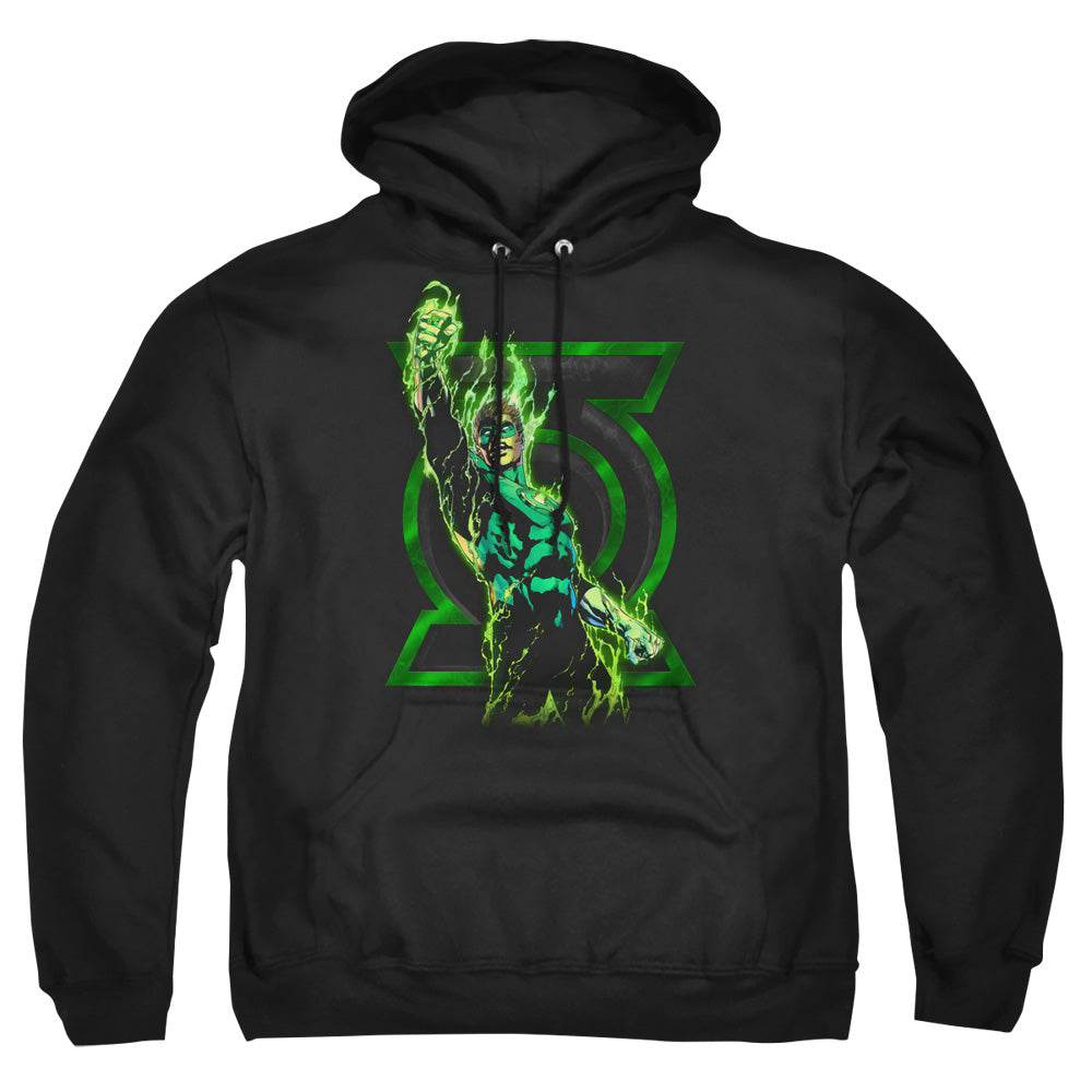Green Lantern Fully Charged Mens Hoodie Black Officially Licensed
