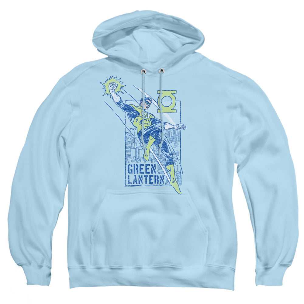 Green Lantern City Watch Mens Hoodie Light Blue Officially Licensed