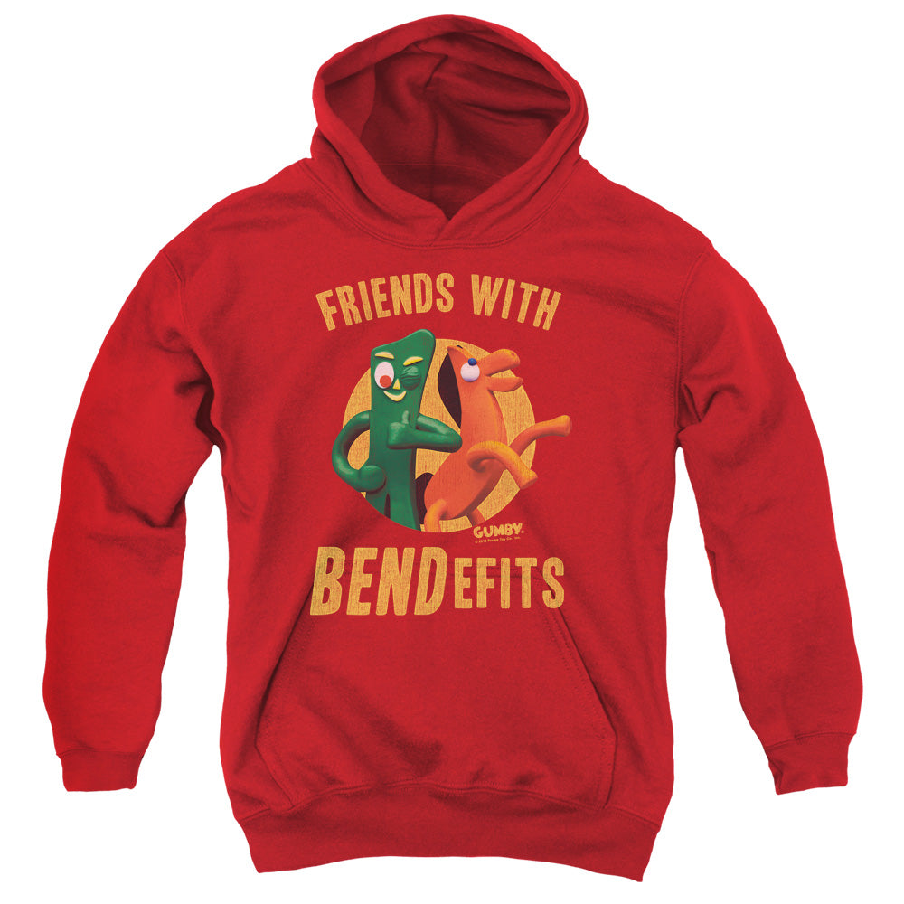 Gumby Bendefits Kids Youth Hoodie Red
