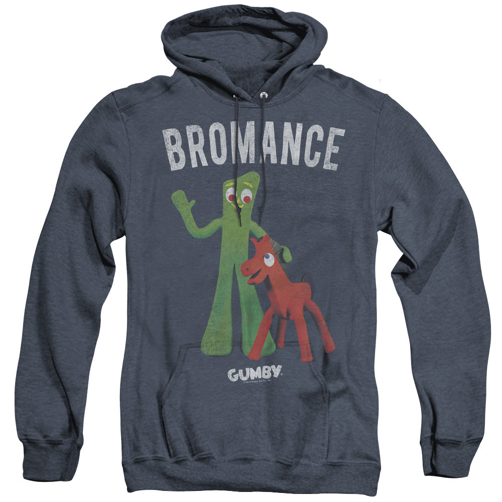 Gumby Bromance Mens Heather Hoodie Navy Officially Licensed