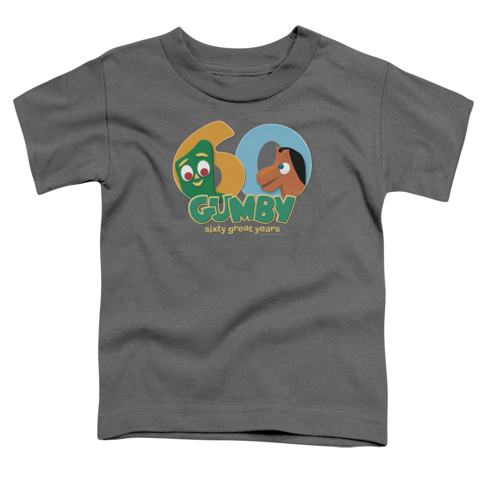 Gumby 60th Toddler Kids Youth T Shirt Charcoal