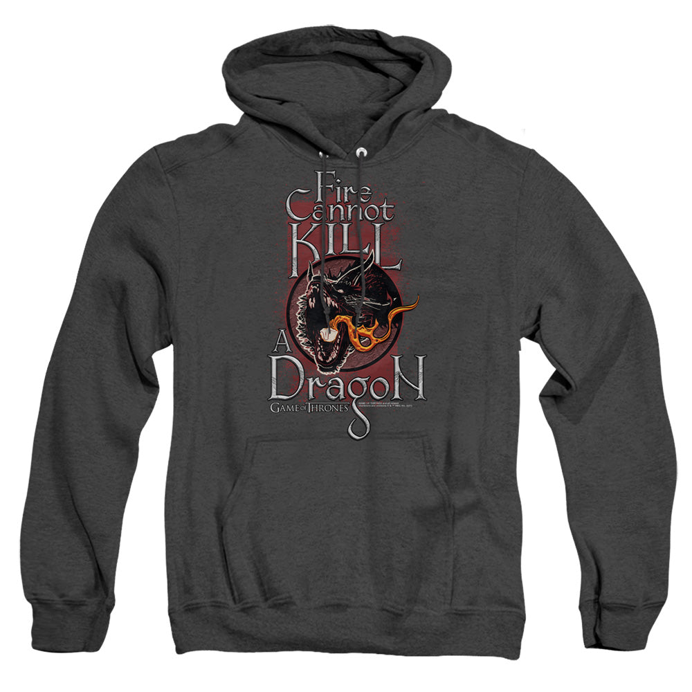 Game Of Thrones Fire Cannot Kill A Dragon Mens Heather Hoodie Black Officially Licensed