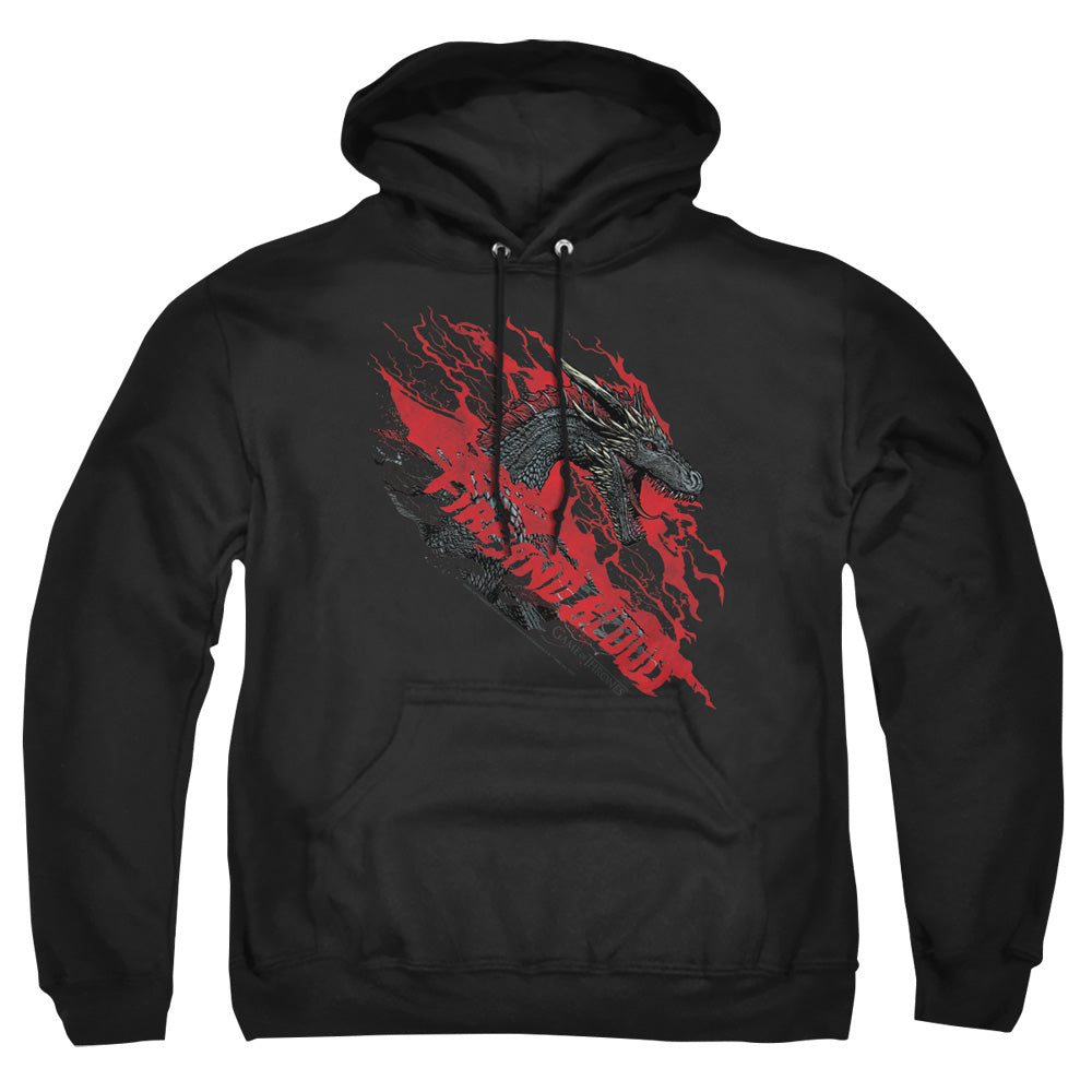 Game Of Thrones Fire And Blood Dragon Mens Hoodie Black Officially Licensed