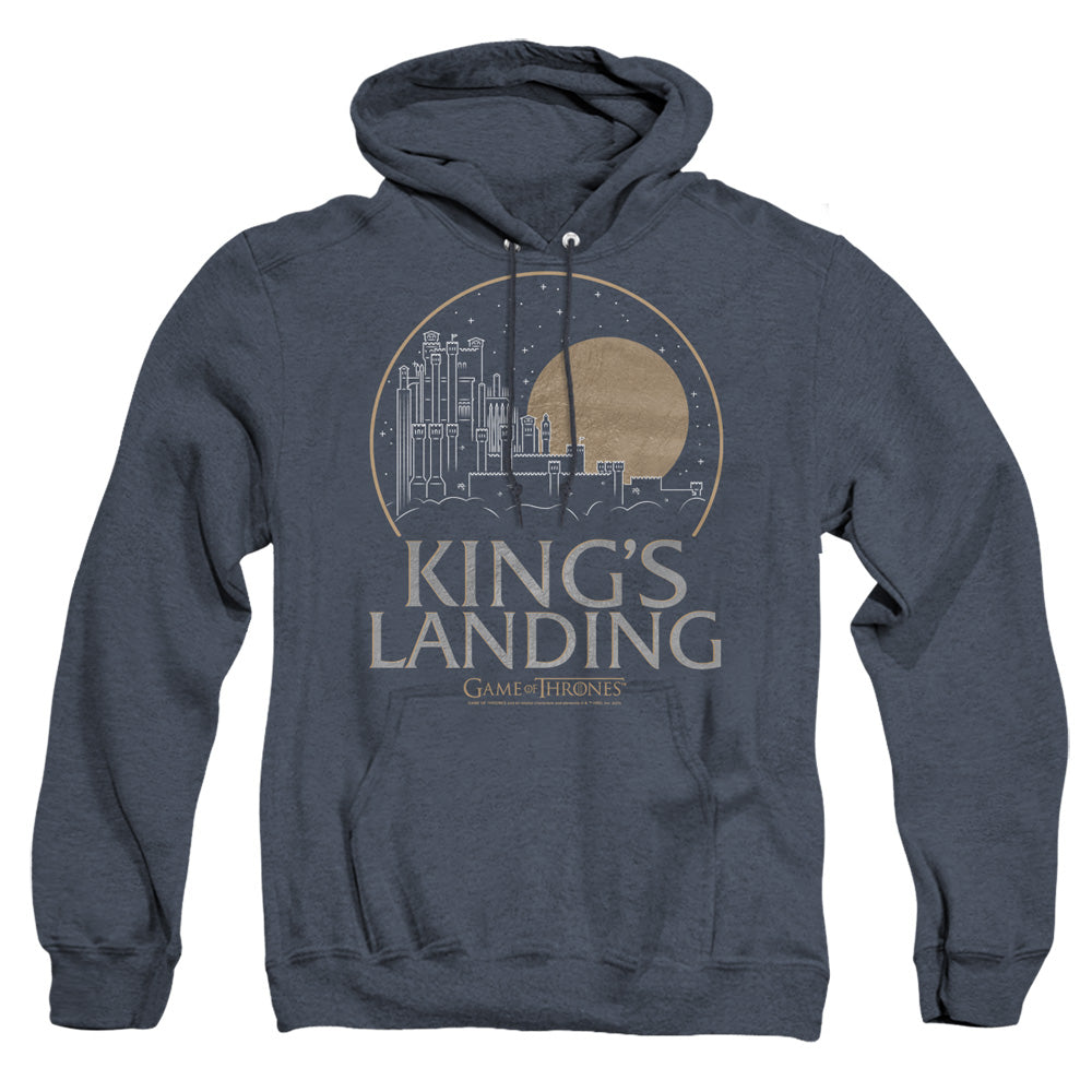 Game Of Thrones Kings Landing Mens Heather Hoodie Navy Officially Licensed