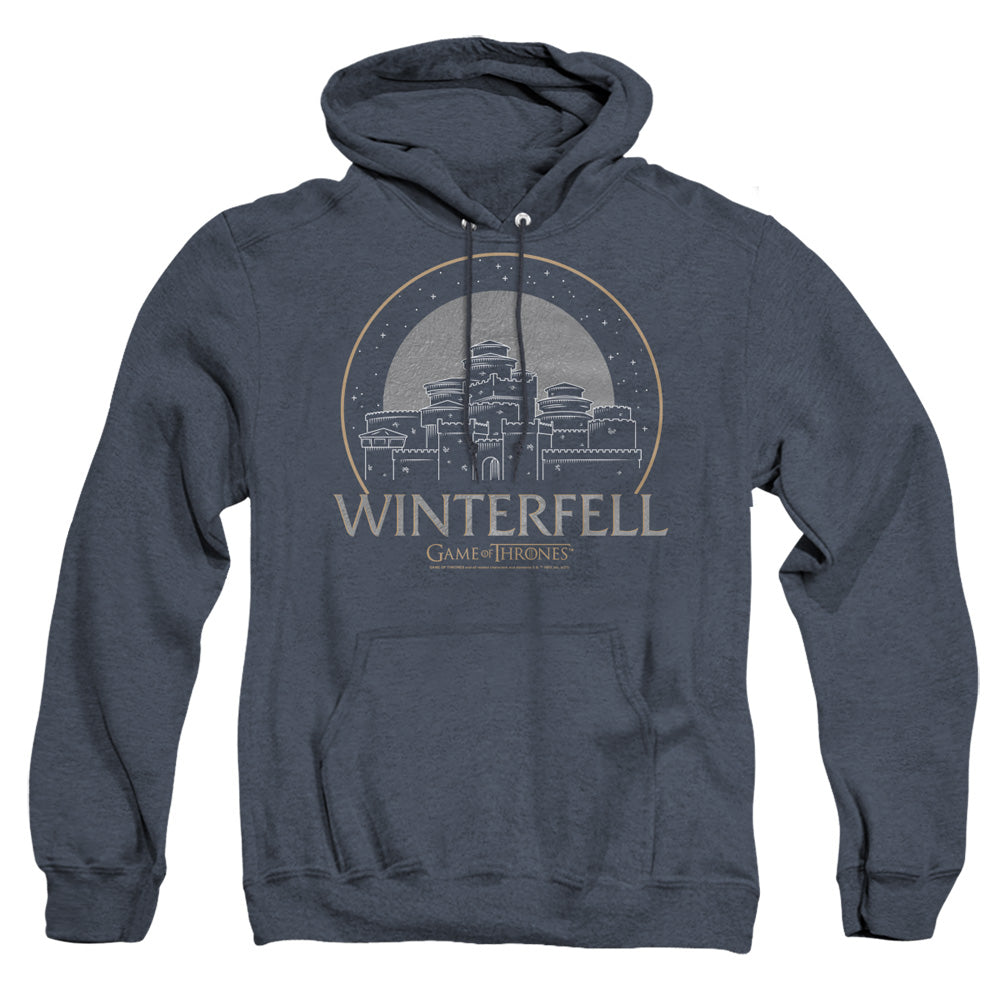 Game Of Thrones Winterfell Mens Heather Hoodie Navy Officially Licensed