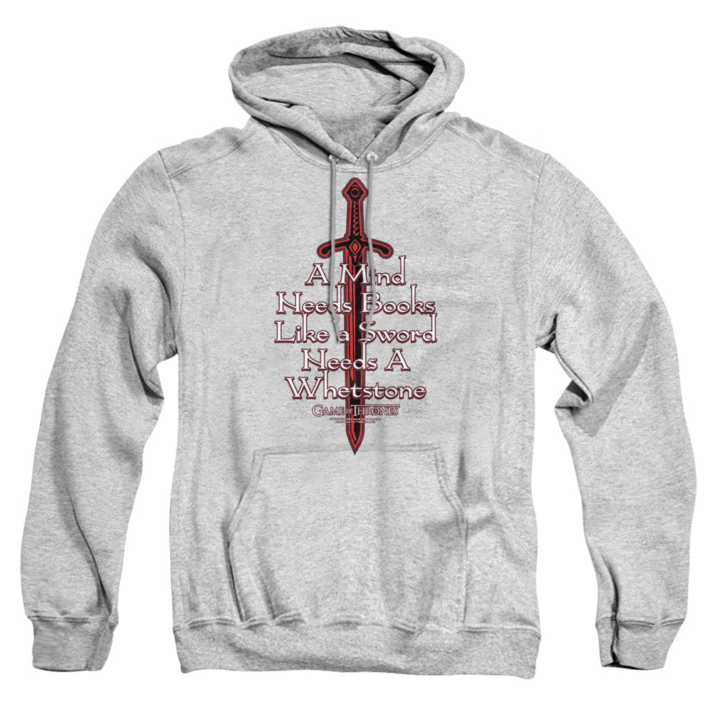 Game Of Thrones The Mind Needs Books Mens Hoodie Athletic Heather Officially Licensed