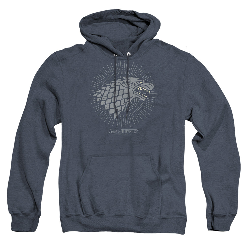 Game Of Thrones Stark Burst Sigils Mens Heather Hoodie Navy Officially Licensed