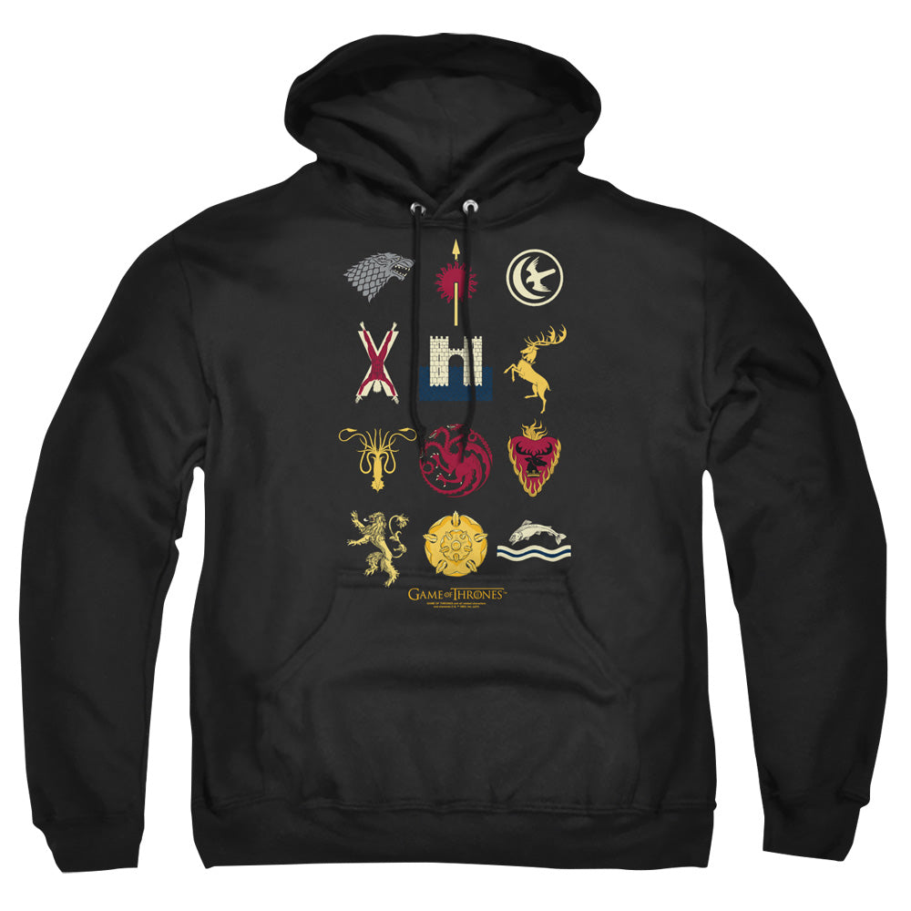 Game Of Thrones House Sigils Mens Hoodie Black Officially Licensed