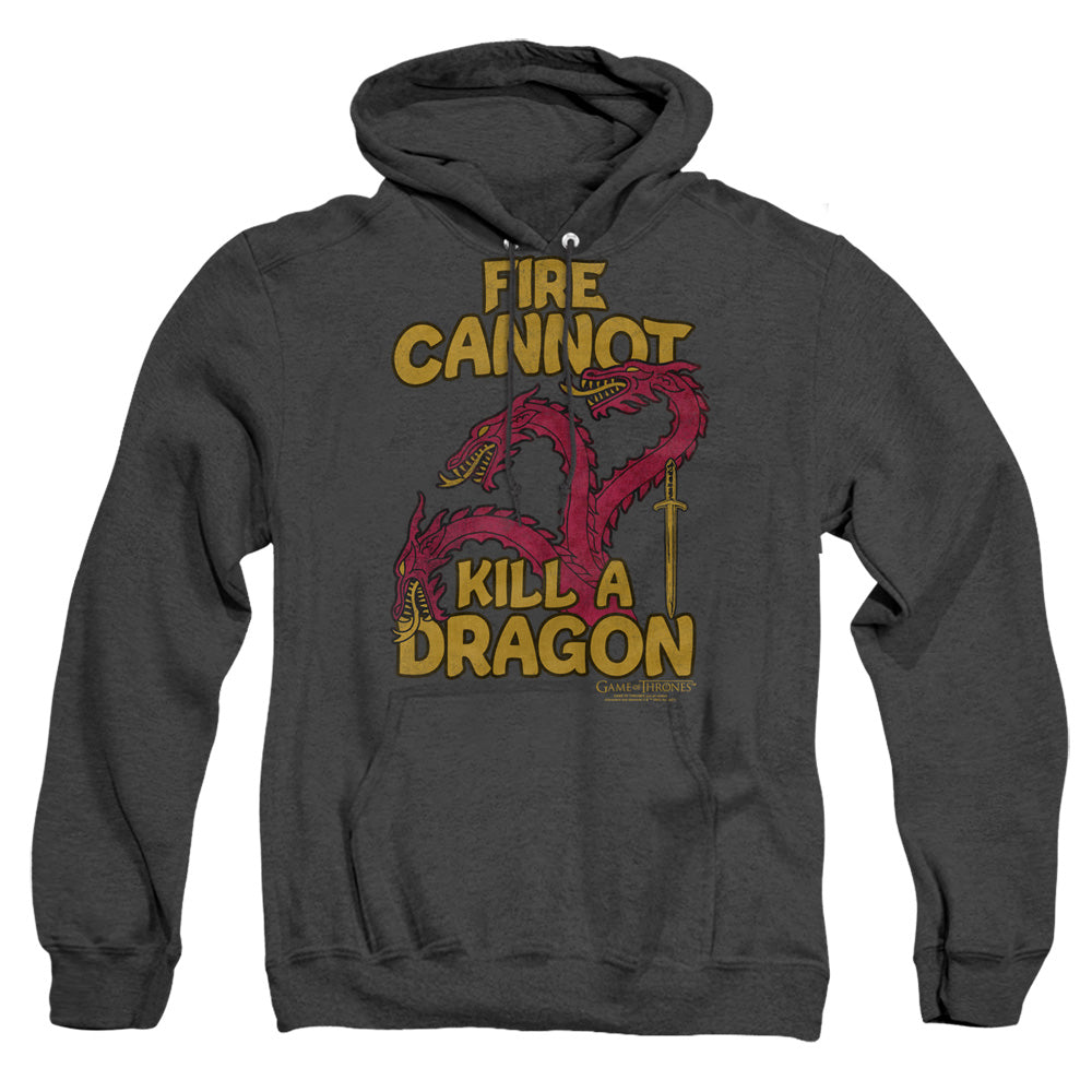 Game Of Thrones Dragons With Fire Mens Heather Hoodie Black Officially Licensed