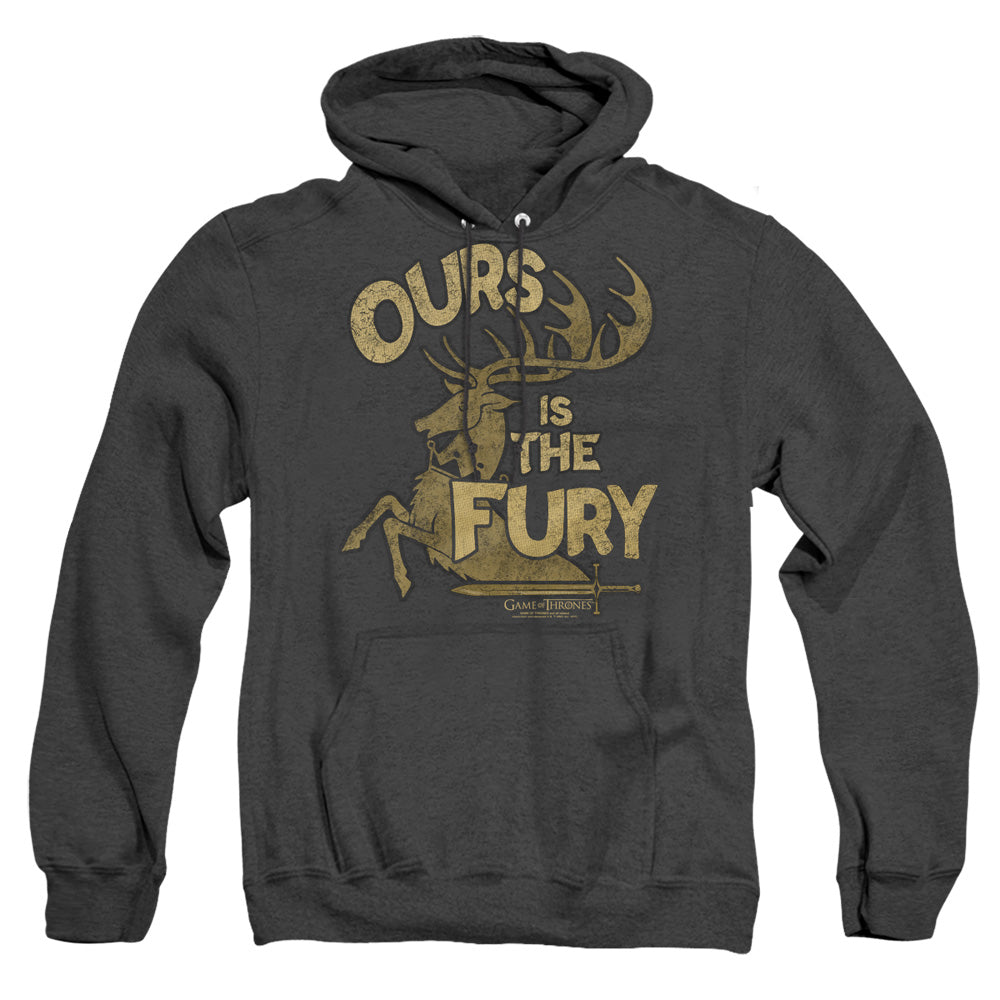 Game Of Thrones Fury Mens Heather Hoodie Black Officially Licensed