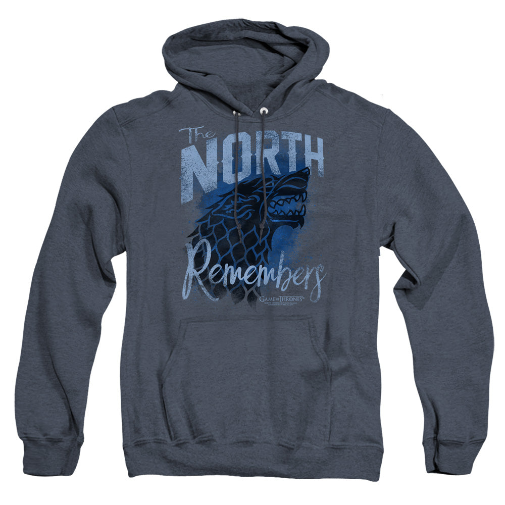 Game Of Thrones The North Remembers Mens Heather Hoodie Navy Officially Licensed