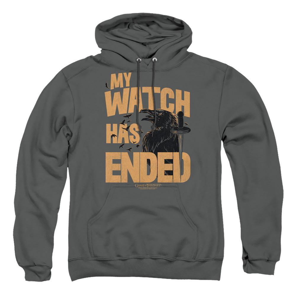 Game Of Thrones My Watch Has Ended Mens Hoodie Charcoal Officially Licensed
