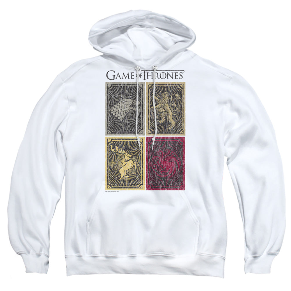 Game Of Thrones House Squares Mens Hoodie White Officially Licensed
