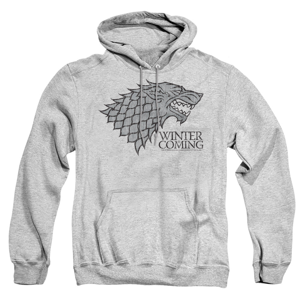 Game Of Thrones Startk Winter Is Coming On Gray Mens Hoodie Athletic Heather Officially Licensed