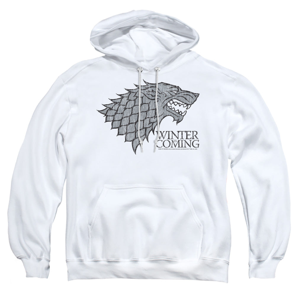 Game Of Thrones Startk Winter Is Coming On White Mens Hoodie White Officially Licensed