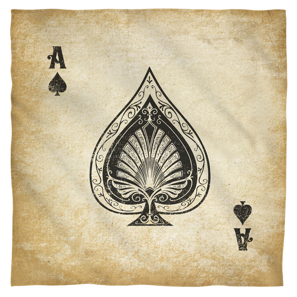 Poker Cards Ace Vintage Spade Bandana Officially Licensed