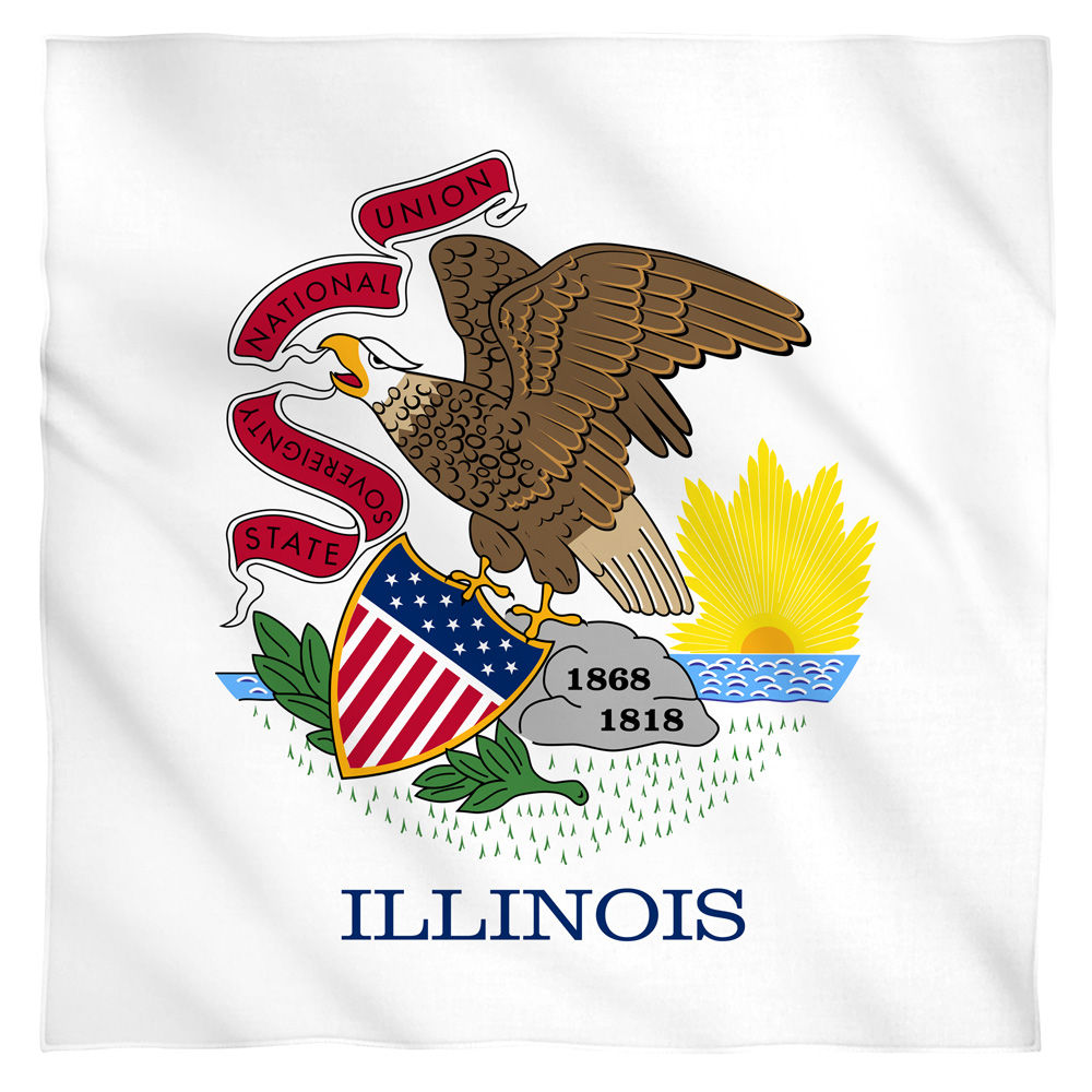Illinois Flag USA State Flag Bandana Officially Licensed