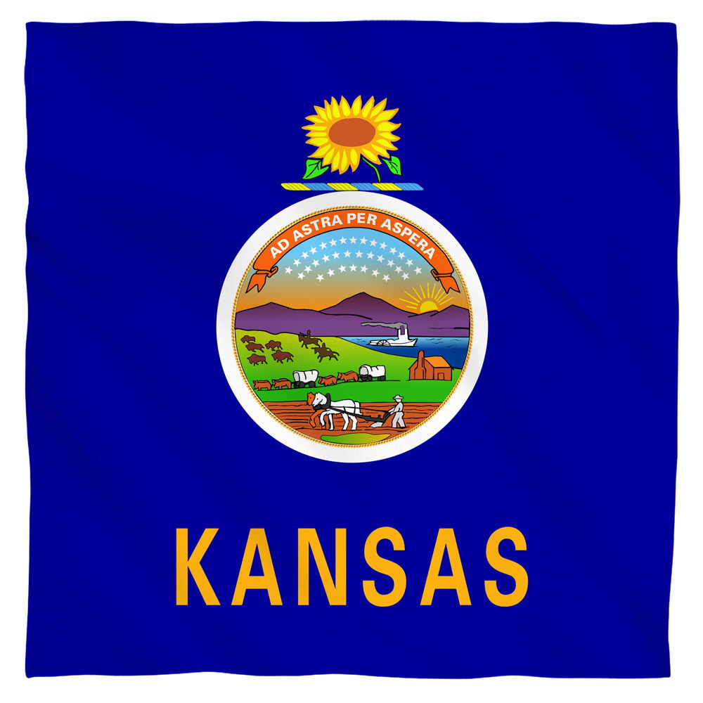Kansas Flag USA State Flag Bandana Officially Licensed