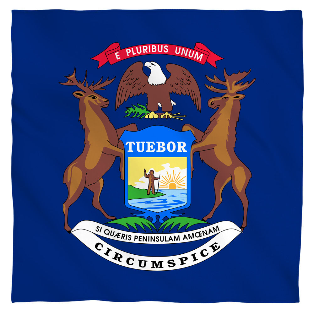 Michigan Flag USA State Flag Bandana Officially Licensed