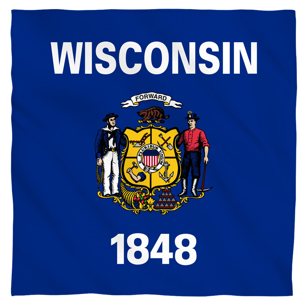 Wisconsin Flag USA State Flag Bandana Officially Licensed