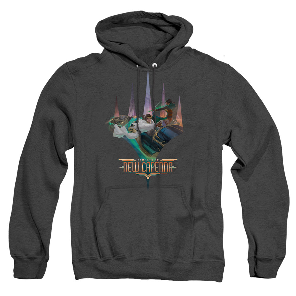 Magic The Gathering Planeswalker Logo Mens Heather Hoodie Black Officially Licensed