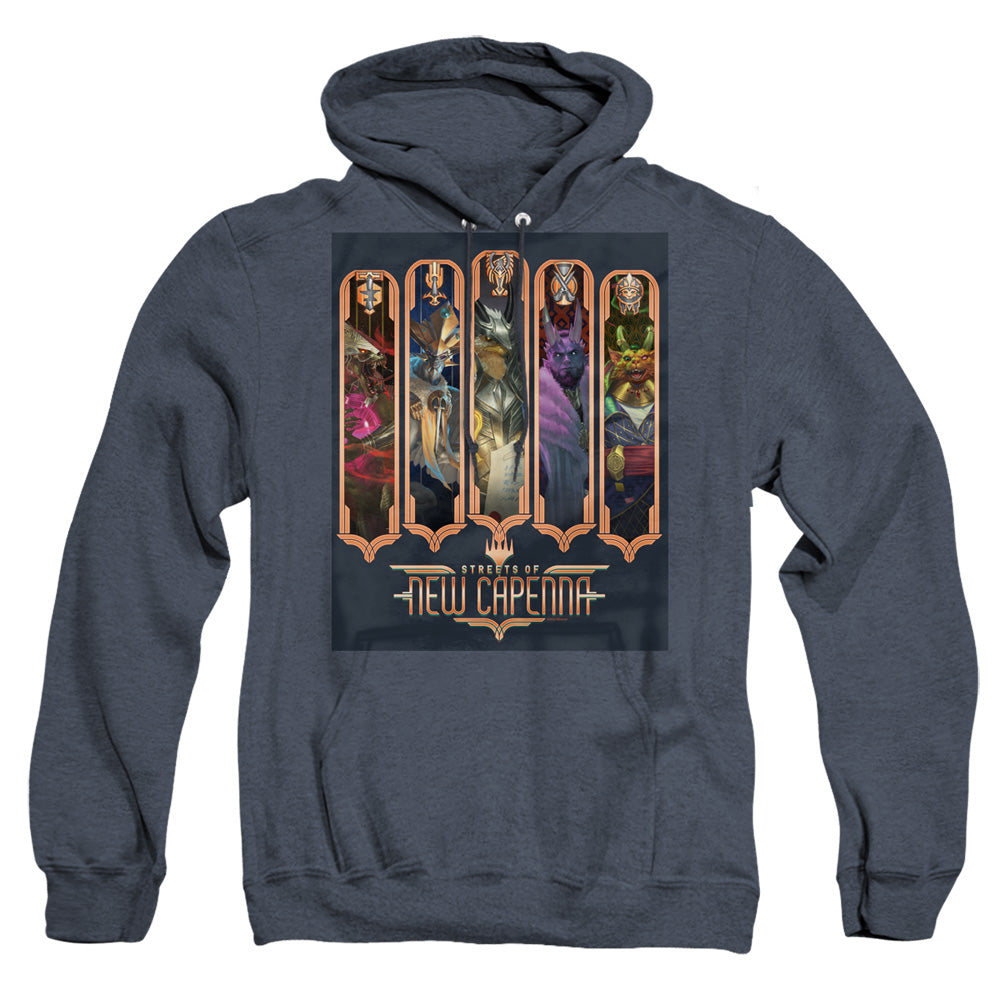 Magic The Gathering The Five Houses Mens Heather Hoodie Navy Officially Licensed