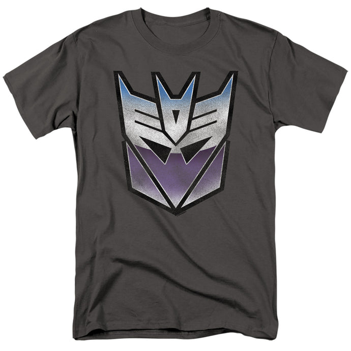 Transformers Vintage Decepticon Logo Mens T Shirt Charcoal