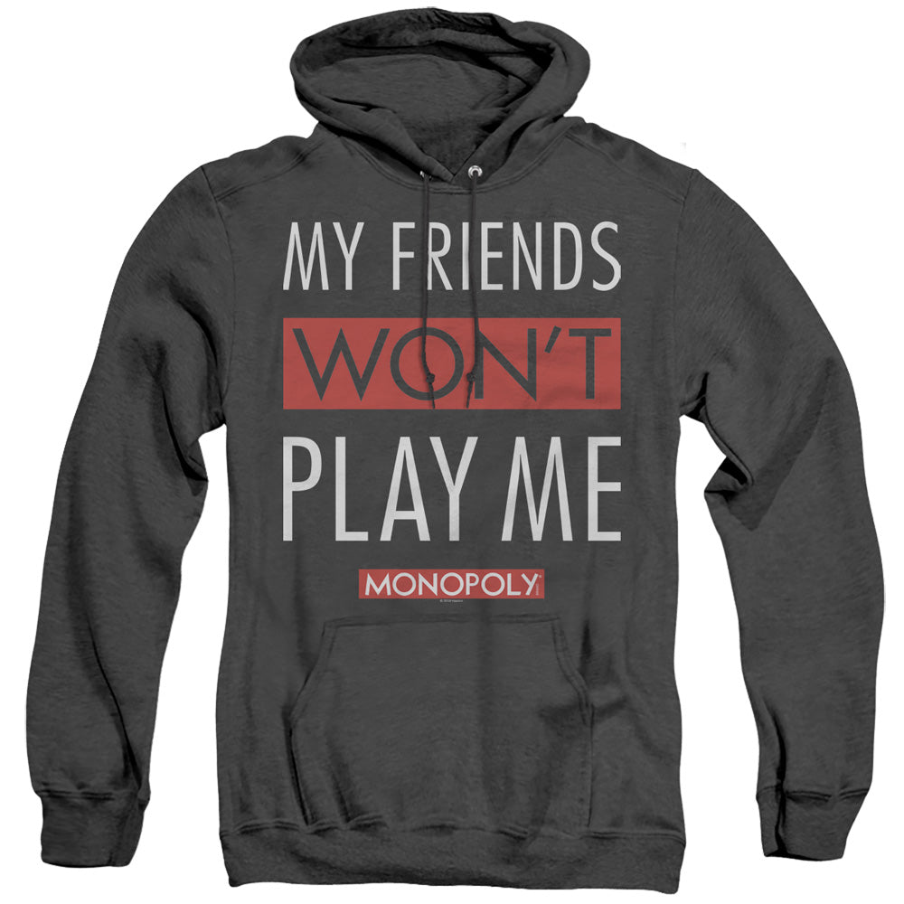 Monopoly My Friends Mens Heather Hoodie Black Officially Licensed